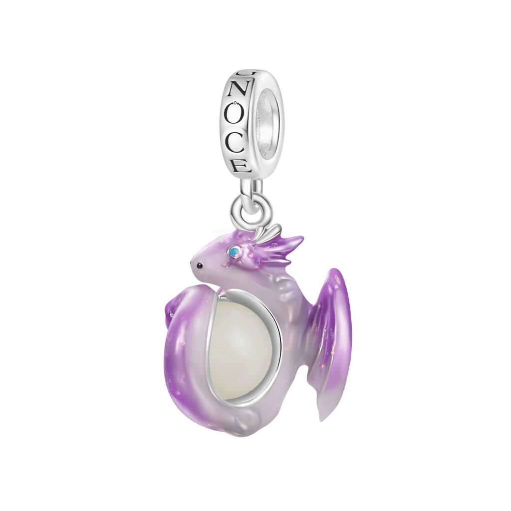 Colgante Dragón Fantasía Bosque Morado
