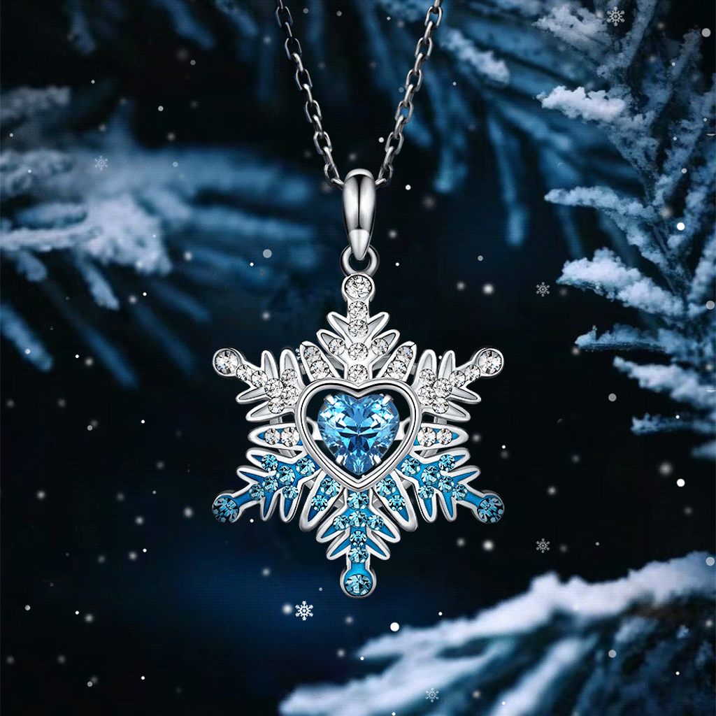 Collar Copo de Nieve Azul