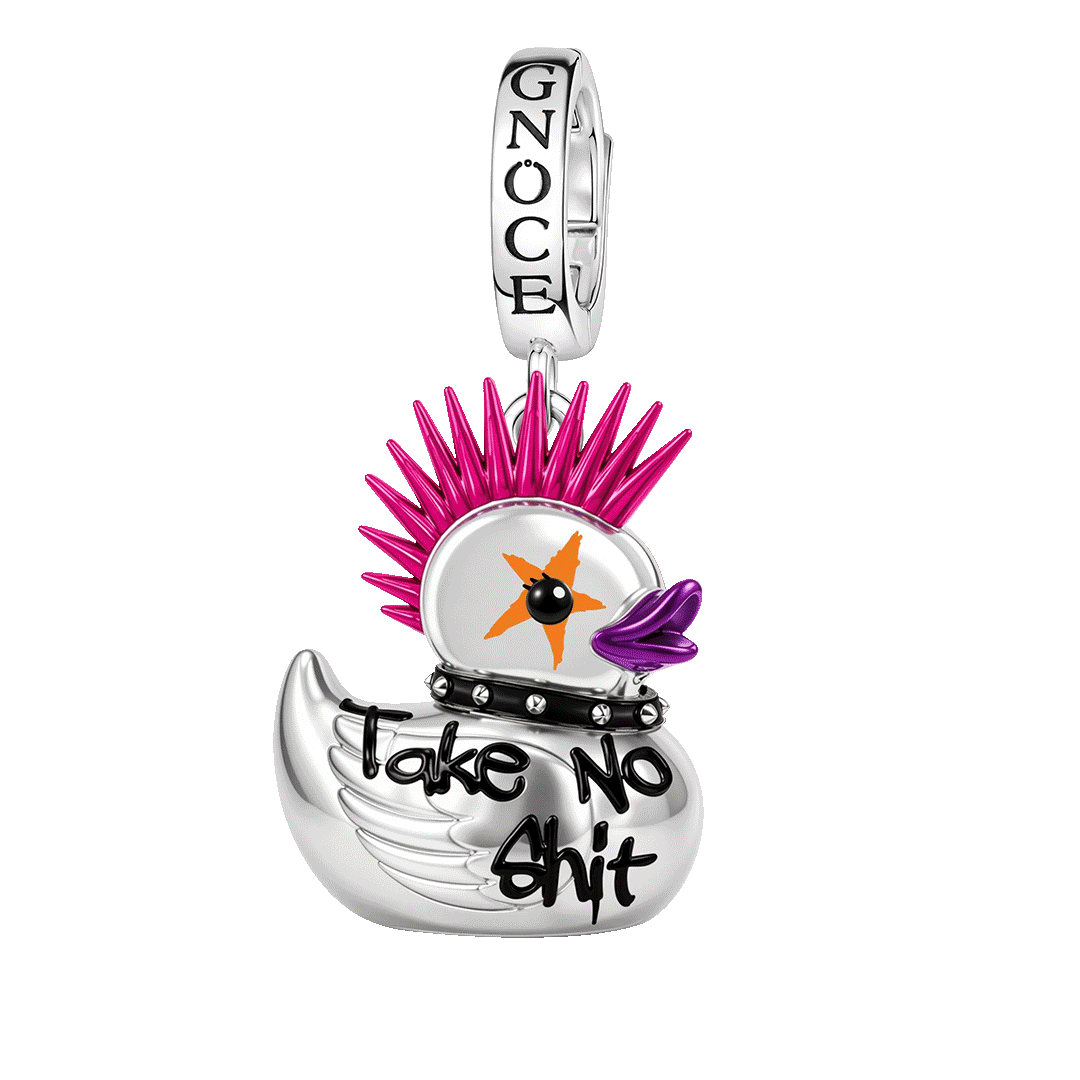 Encanto de pato punk que brilla en la oscuridad