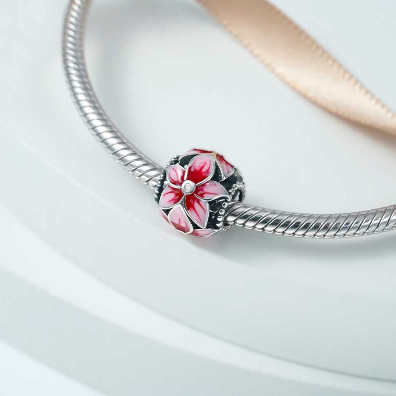 Charm Colgante Flor Rosa