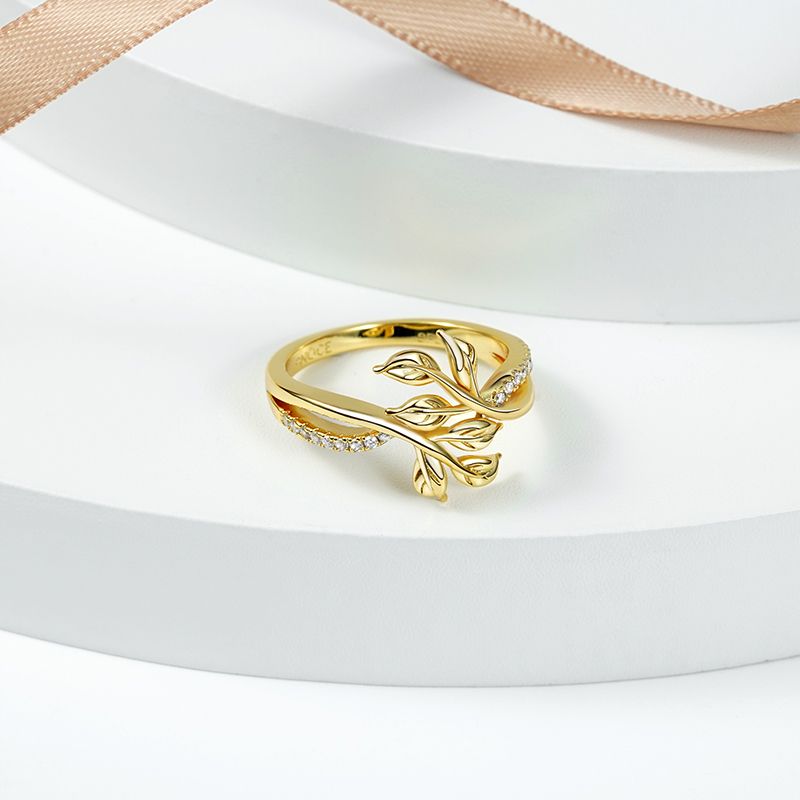 Anillo En Forma de Hoja