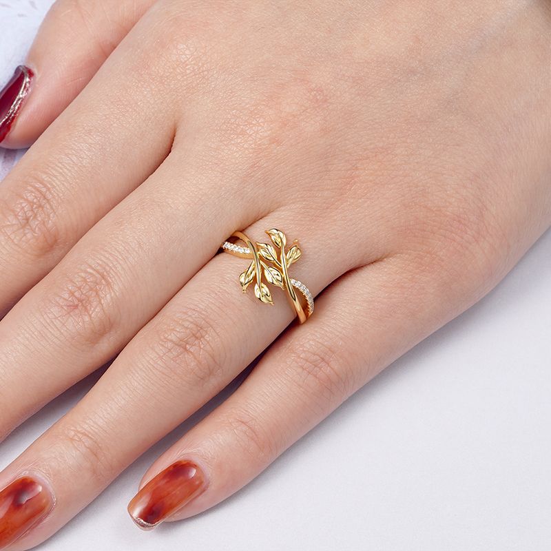 Anillo En Forma de Hoja