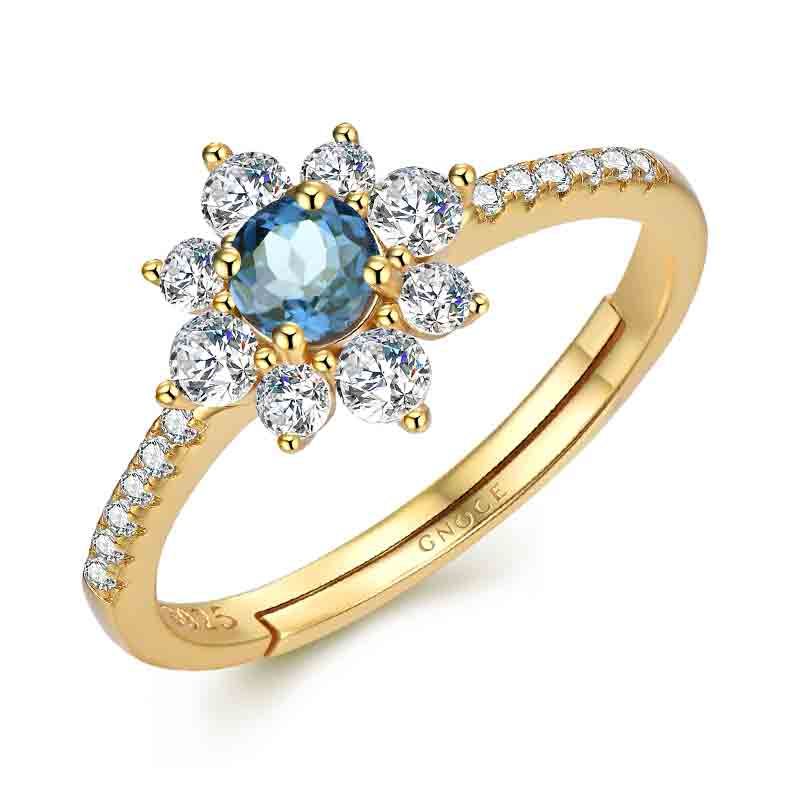 Anillo Flor de Topacio de la Naturaleza