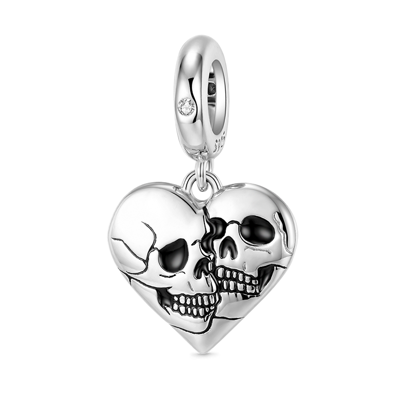 Colgante de corazón de calavera