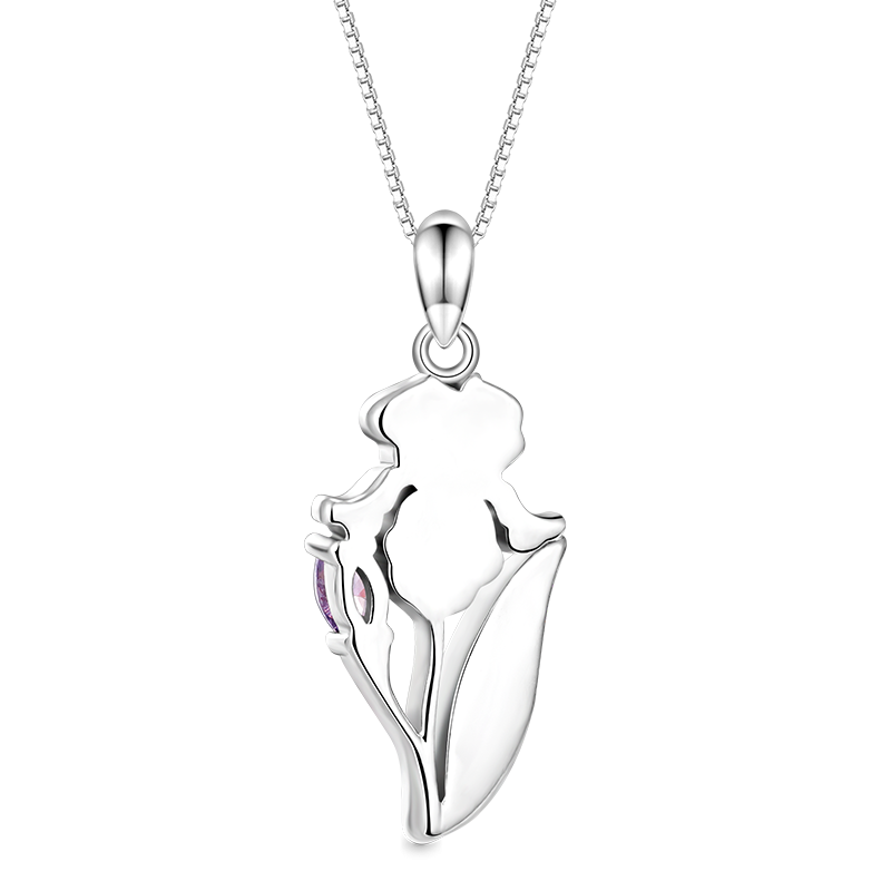 Collar Flor Iris Morado