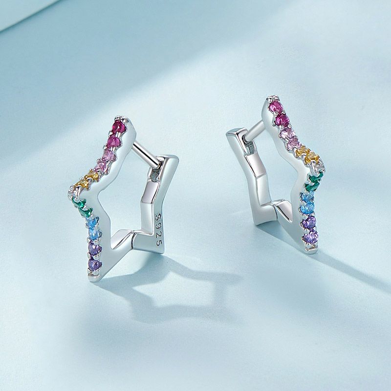 Pendientes Estrella Arcoiris