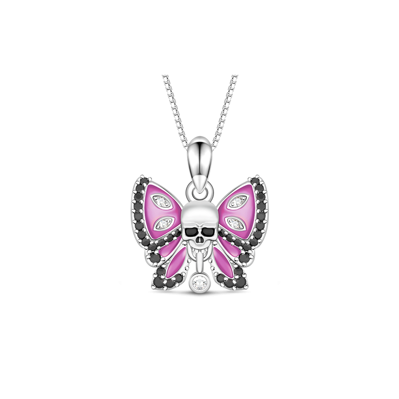 Collar Calavera Mariposa