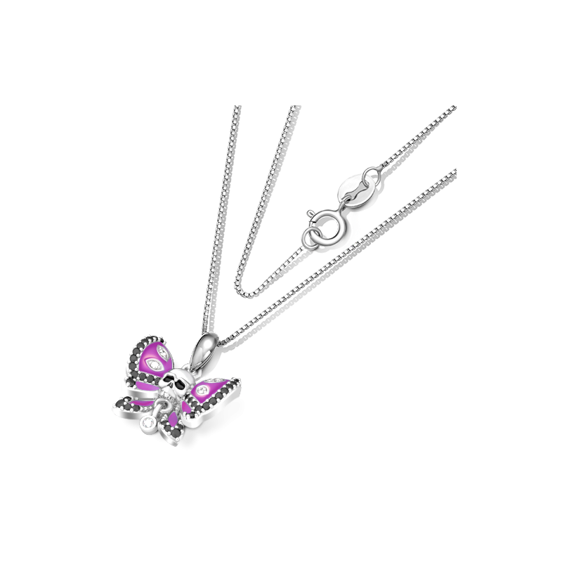 Collar Calavera Mariposa