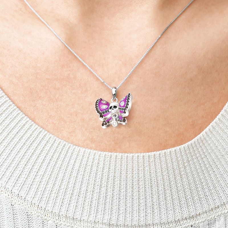 Collar Calavera Mariposa