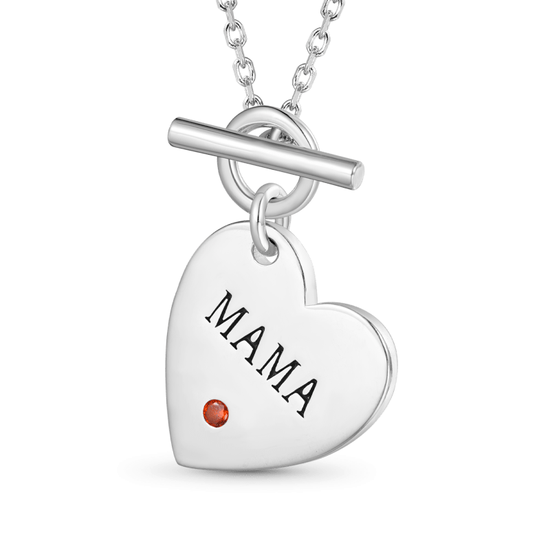 Collar MAMA Corazón Piedra de Nacimiento