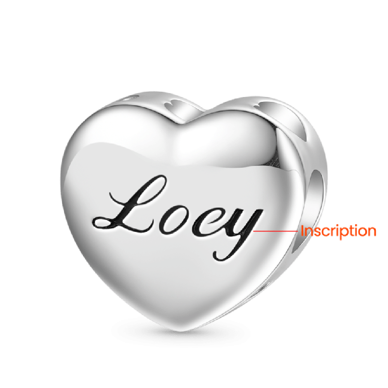 Charm Corazón Huella Dactilar Personalizado