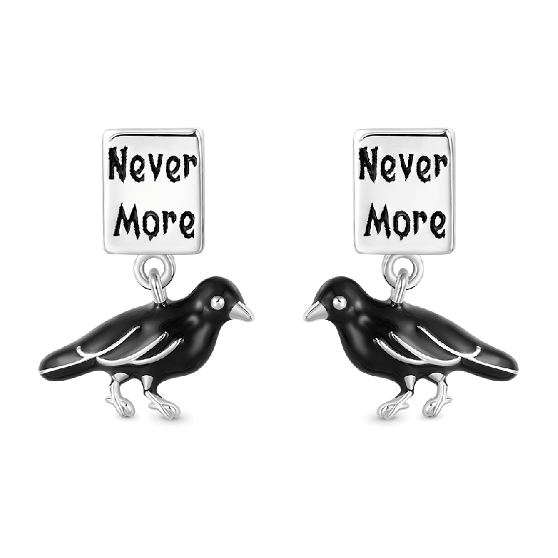 Pendientes Allan Poe Nevermore Cuervo