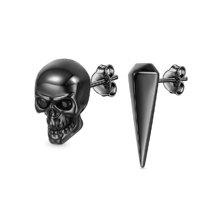 Pendientes Góticos Calavera Negra