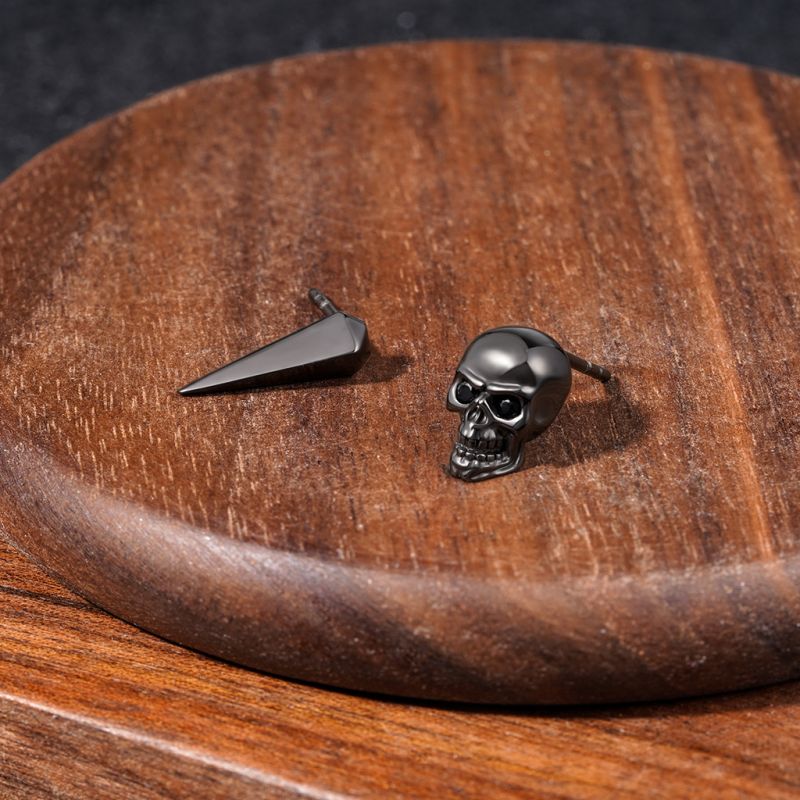 Pendientes Góticos Calavera Negra