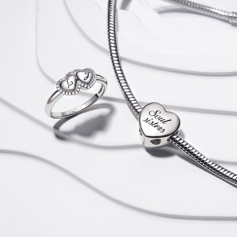 Anillo de Dos Corazones Grabable