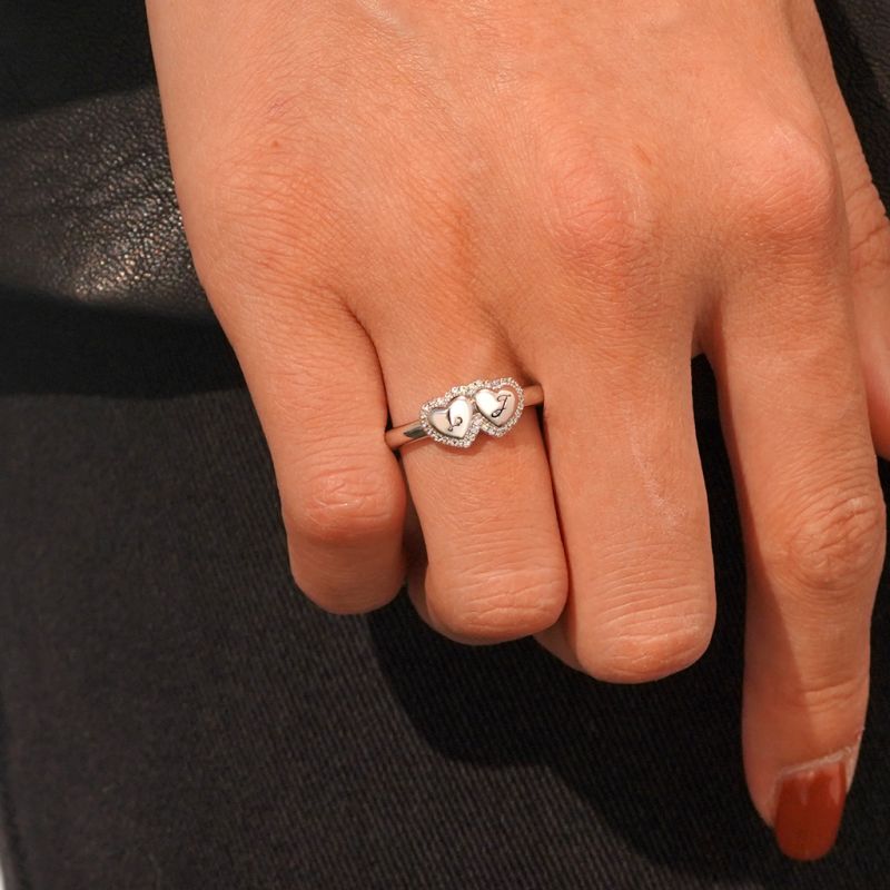 Anillo de Dos Corazones Grabable