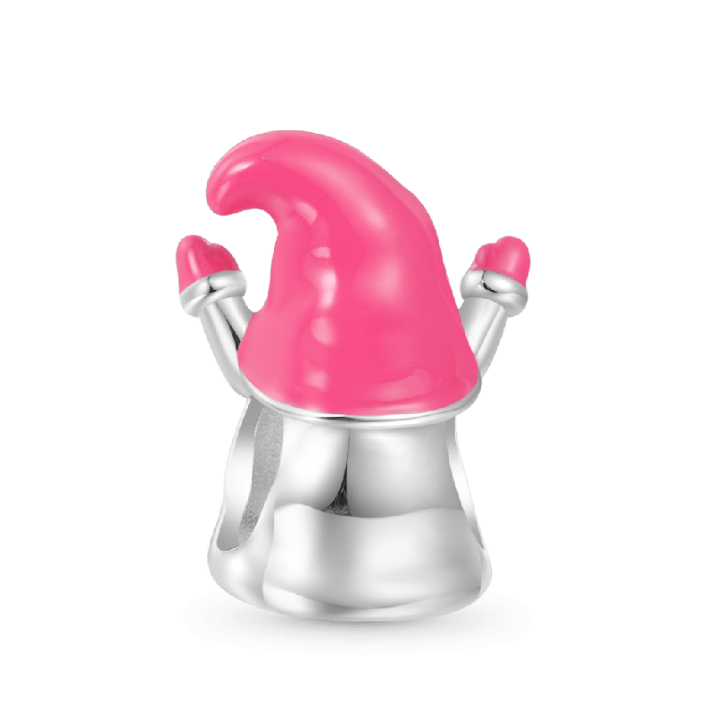 Charm Gnomo Chica Corazón Rosa