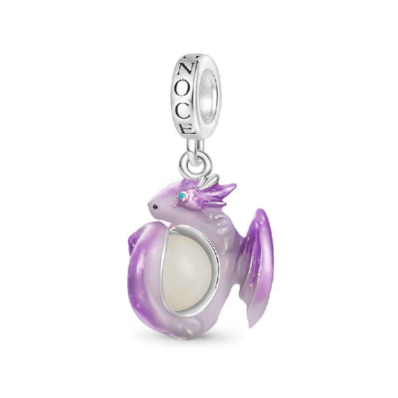 Colgante Dragón Fantasía Bosque Morado
