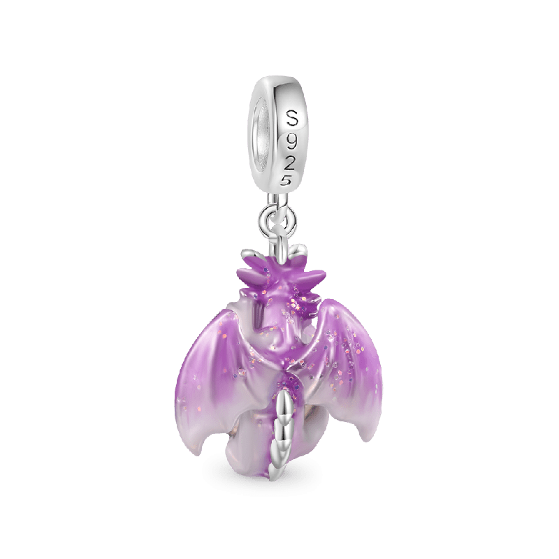 Colgante Dragón Fantasía Bosque Morado