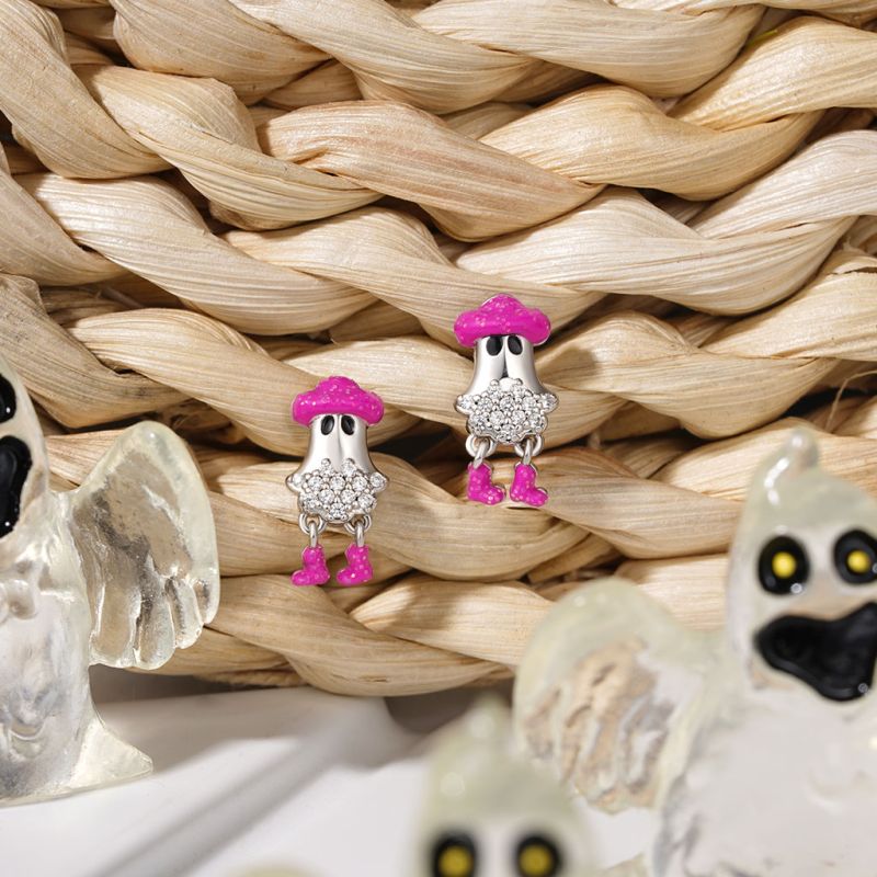 Aretes de Fantasma de Vaquero de Halloween