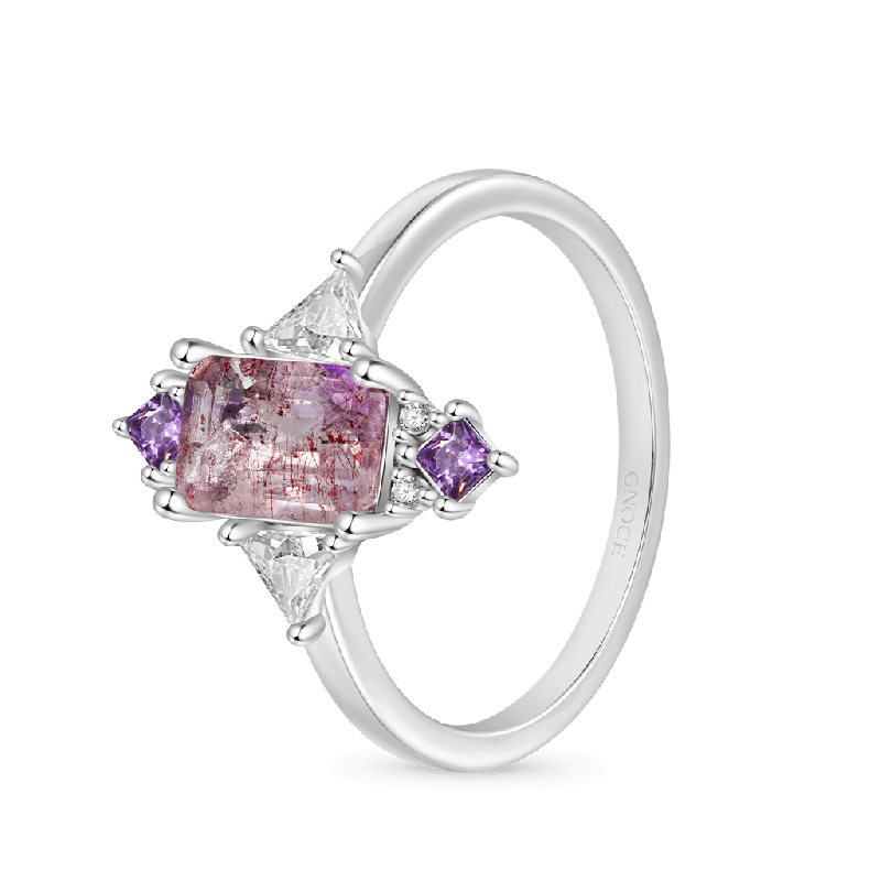 Anillo Púrpura Talla Cuadrada