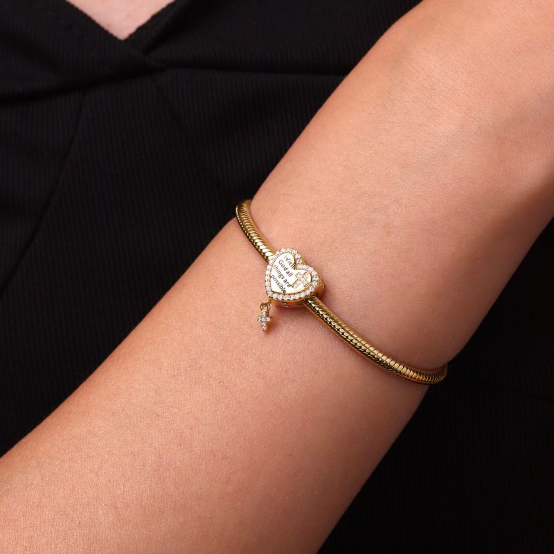 Charm Corazón Devoción chapado en oro de 18k