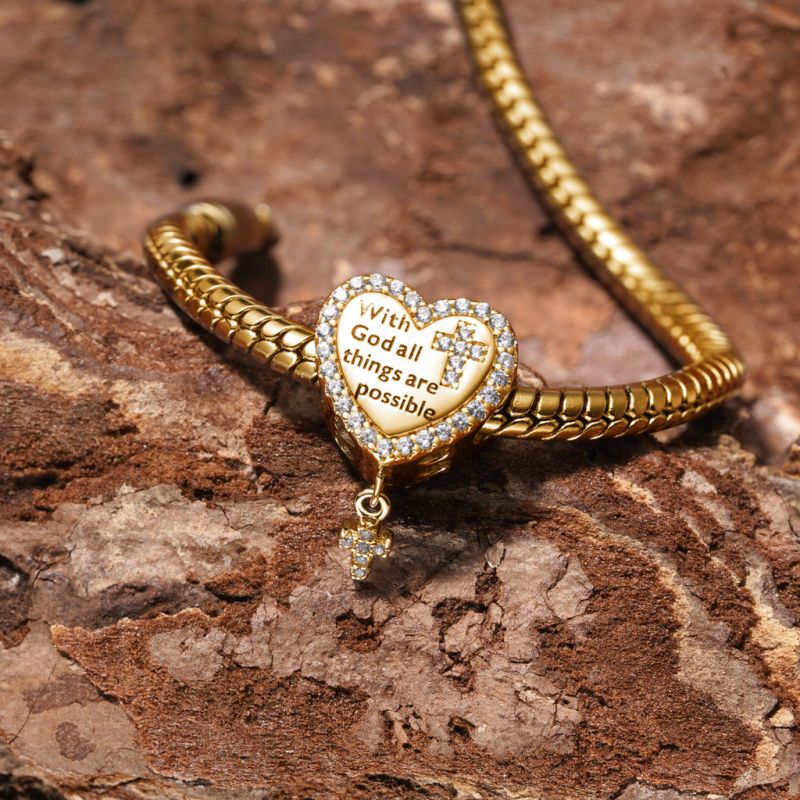 Charm Corazón Devoción chapado en oro de 18k