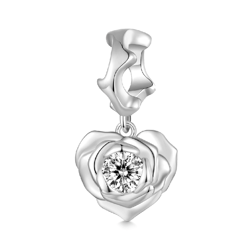 Elegant Rose Heart Pendant