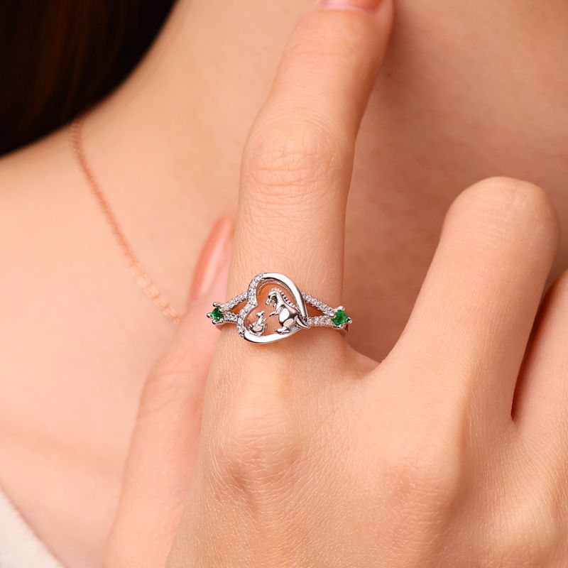 Anillo Corazón Dinosaurio