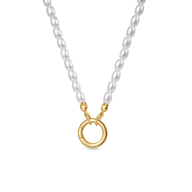 Collar de Cadena con Cierre Océano de Perlas