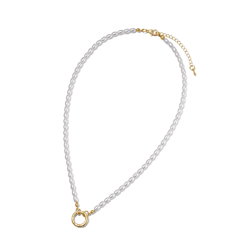 Collar de Cadena con Cierre Océano de Perlas