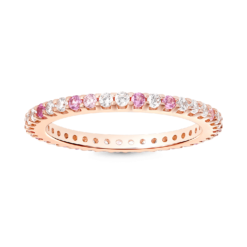 Anillo Gradiente Morganita y Topacio Blanco