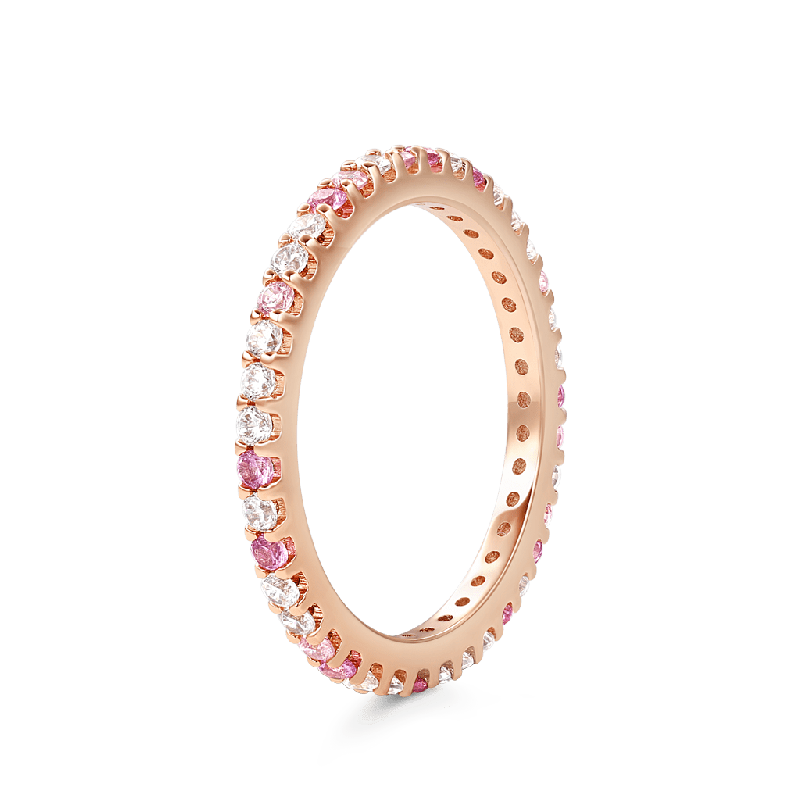 Anillo Gradiente Morganita y Topacio Blanco