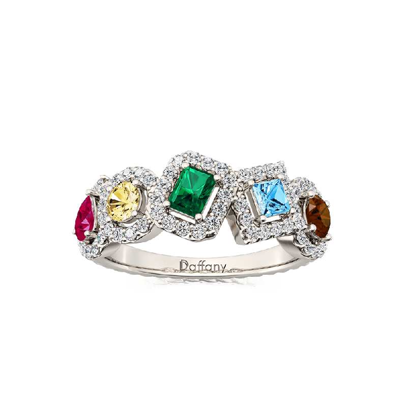 Anillo de Cuerda Trenzada Halo de Formas Mixtas