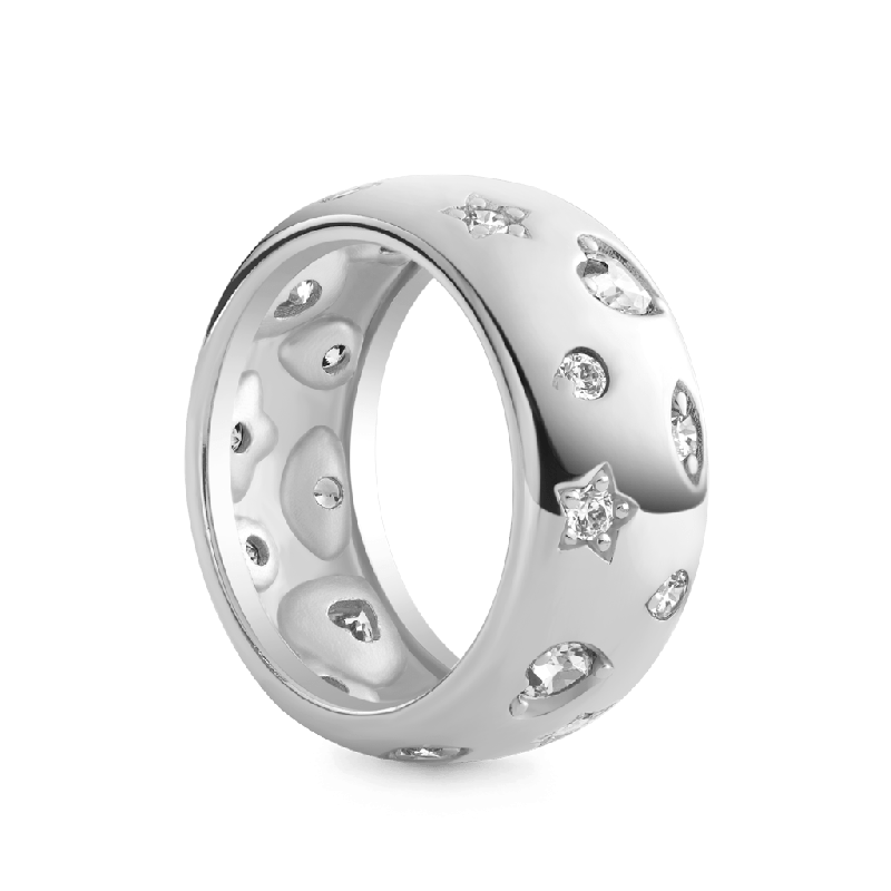 Anillo Mixto Color Plata