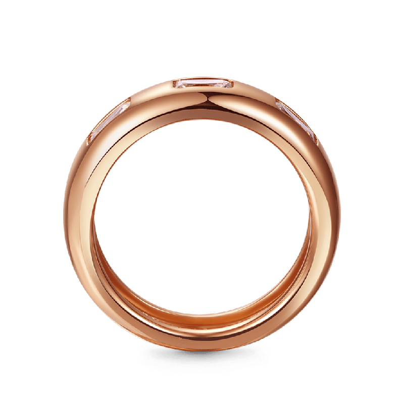 Anillo Triple Morganite Bezel Vintage
