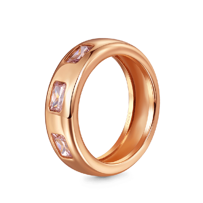 Anillo Triple Morganite Bezel Vintage