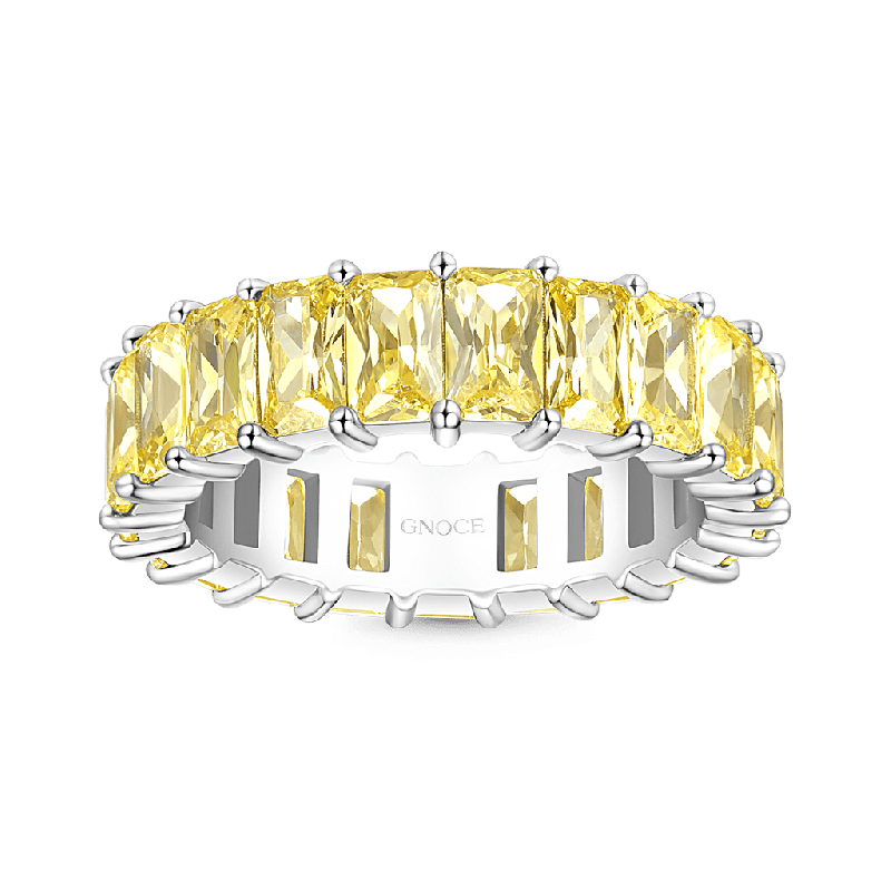 Anillo Eternidad Citrino Corte Baguette