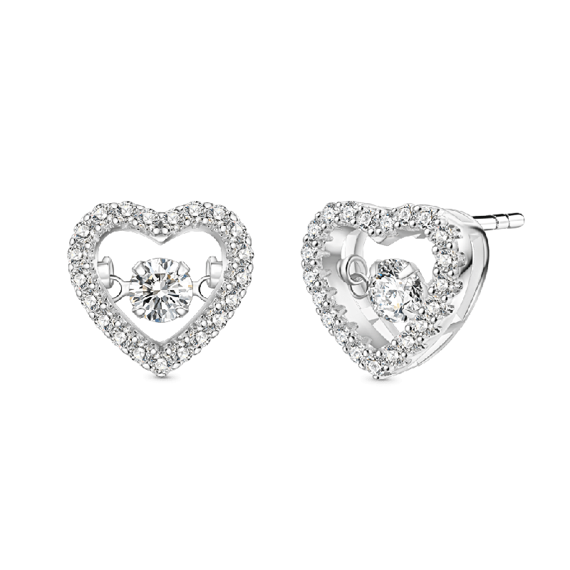 Pendientes Pavé Corazón Danzante
