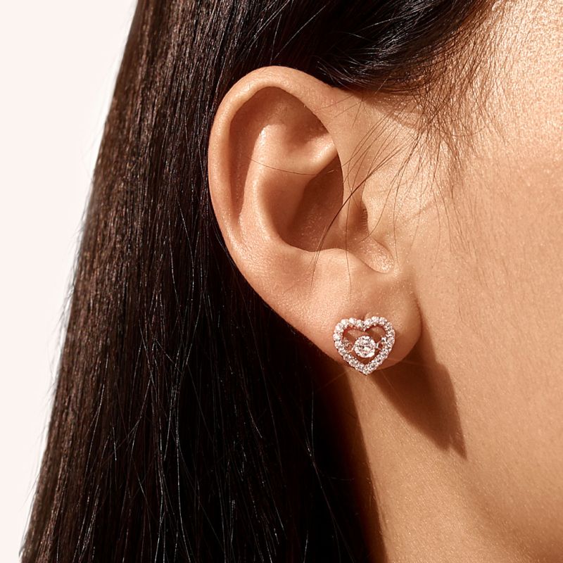 Pendientes Pavé Corazón Danzante