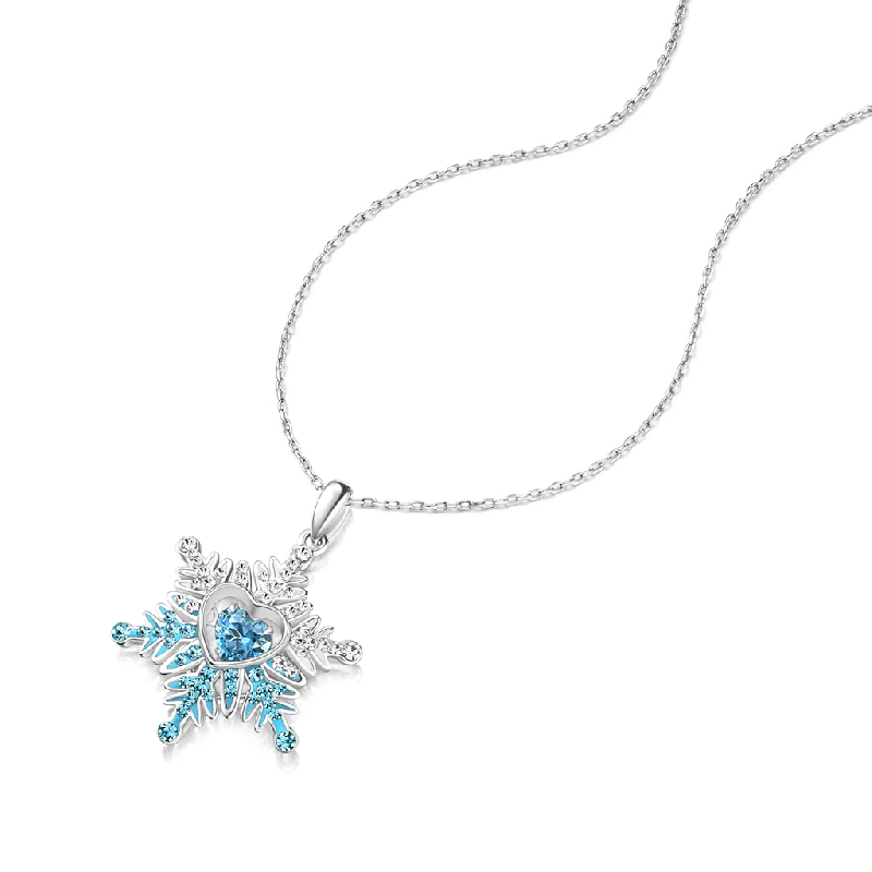 Collar Copo de Nieve Azul