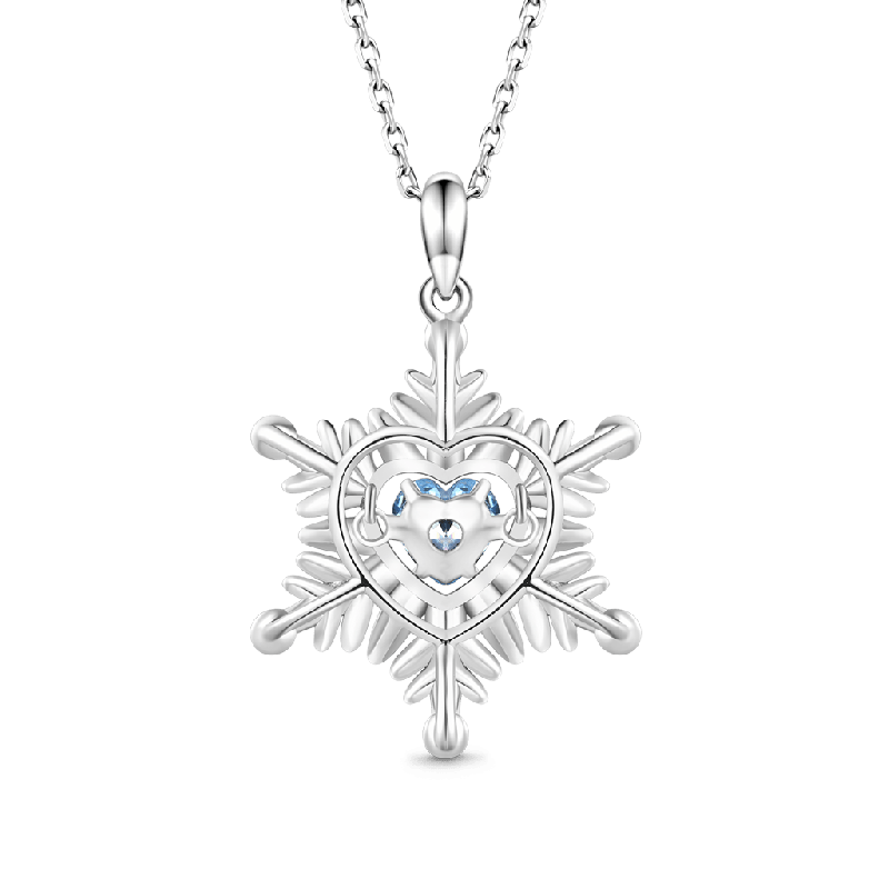 Collar Copo de Nieve Azul