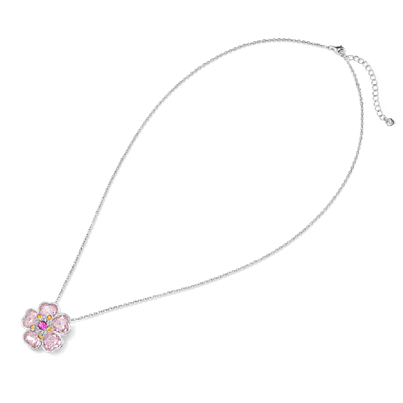 Collar Flor de Cerezo Corte Corazón