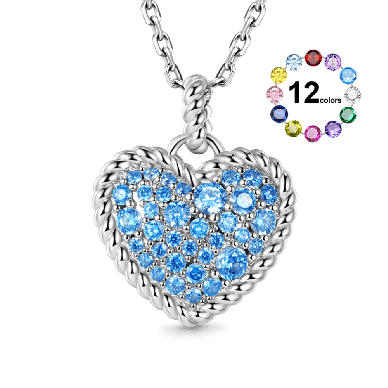 Collar de Cuerda Trenzada Corazón de Amor