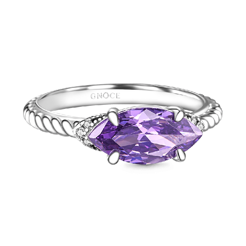 Anillo de Cuerda Torcida Amatista Marquesa