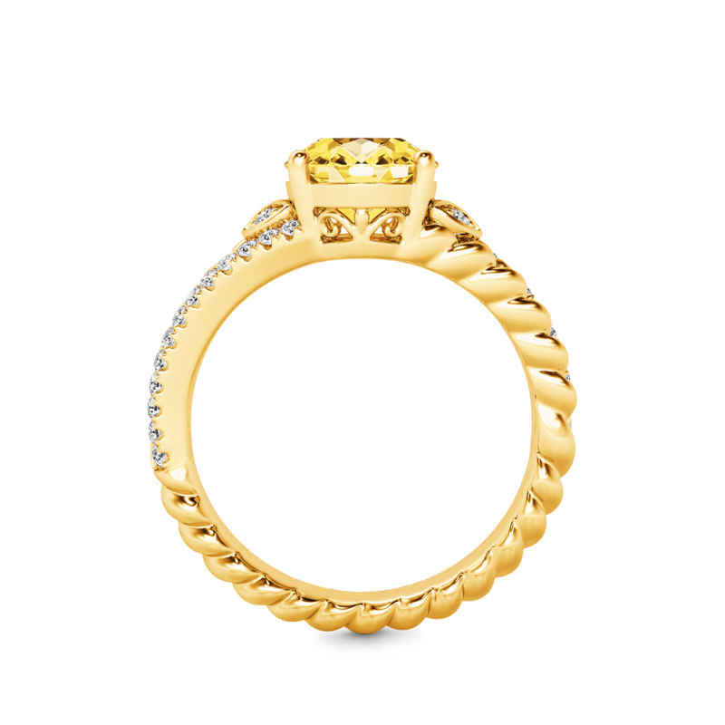 Anillo Vintage de Corte Ovalado y Caña Partida