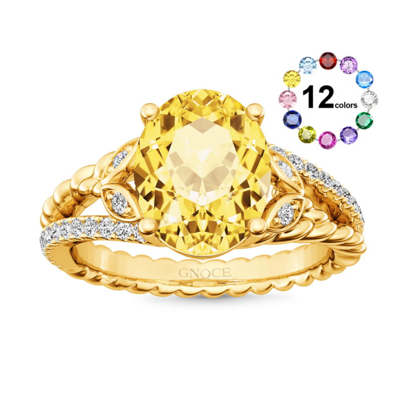 Anillo Vintage de Corte Ovalado y Caña Partida