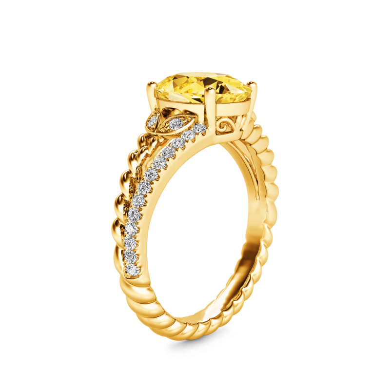 Anillo Vintage de Corte Ovalado y Caña Partida