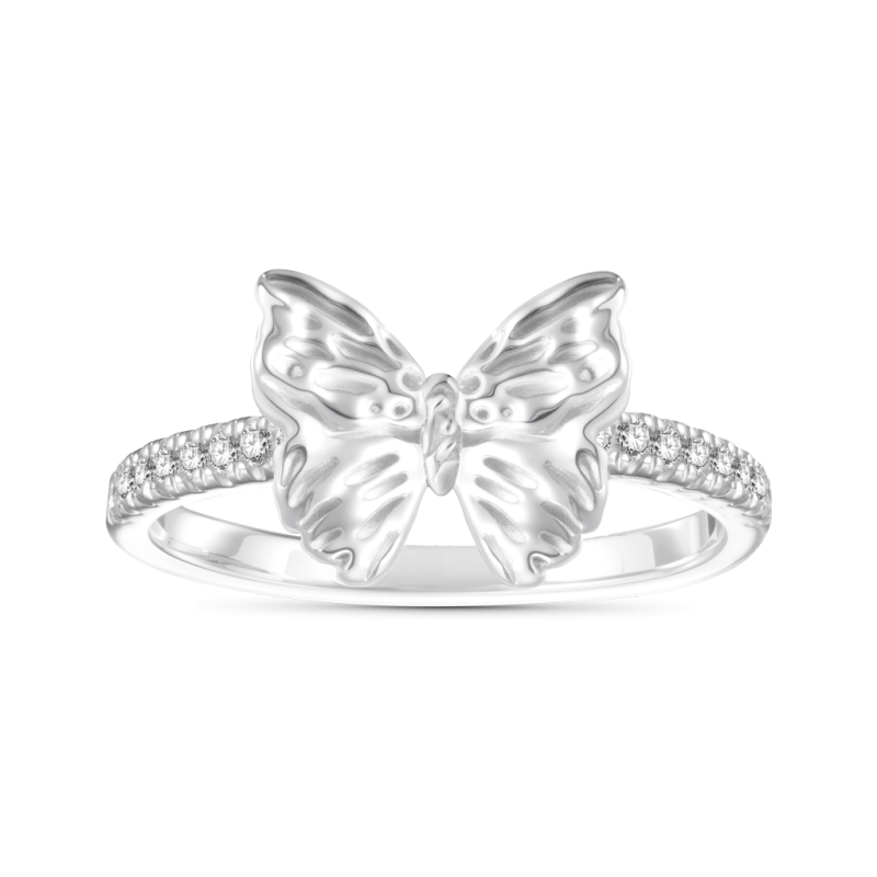 Anillo de Diamante de Mariposa