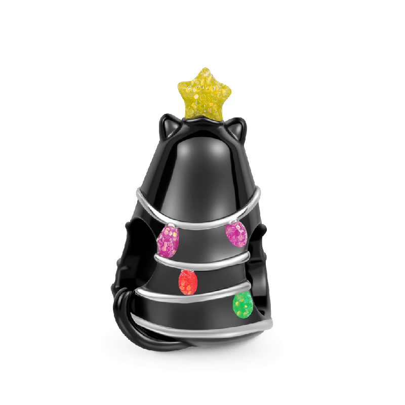 Charm de Árbol de Navidad Gato Negro